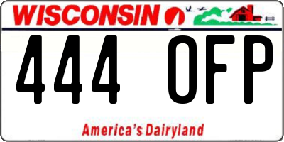 WI license plate 444OFP