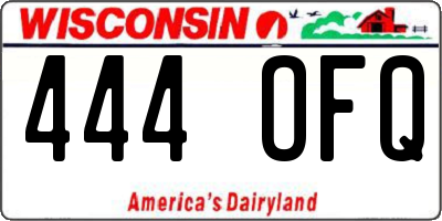 WI license plate 444OFQ
