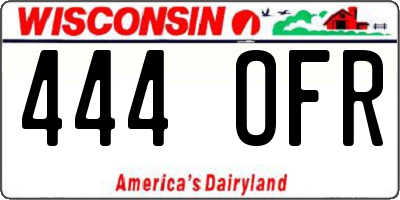 WI license plate 444OFR