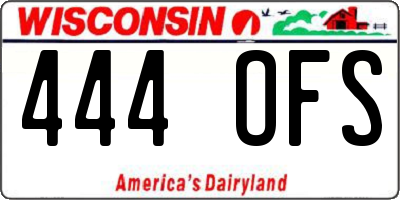 WI license plate 444OFS