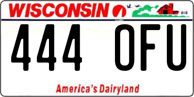 WI license plate 444OFU