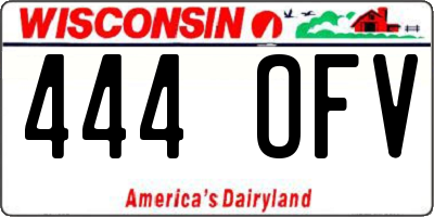 WI license plate 444OFV