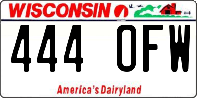 WI license plate 444OFW