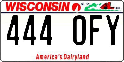 WI license plate 444OFY