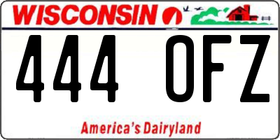 WI license plate 444OFZ