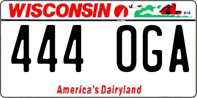 WI license plate 444OGA