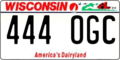 WI license plate 444OGC