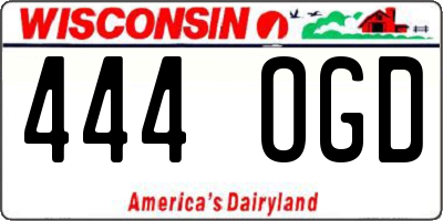 WI license plate 444OGD