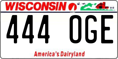 WI license plate 444OGE