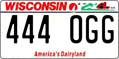 WI license plate 444OGG