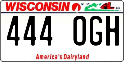 WI license plate 444OGH