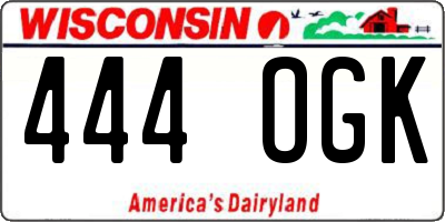 WI license plate 444OGK