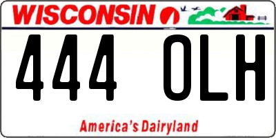 WI license plate 444OLH