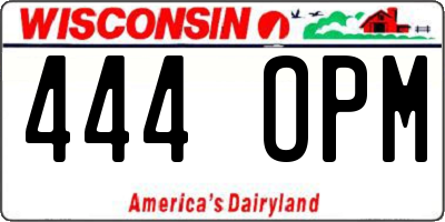 WI license plate 444OPM