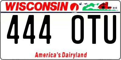 WI license plate 444OTU