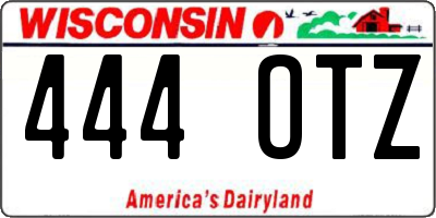 WI license plate 444OTZ