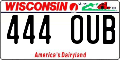 WI license plate 444OUB