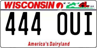 WI license plate 444OUI