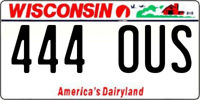 WI license plate 444OUS