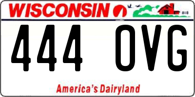 WI license plate 444OVG