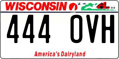 WI license plate 444OVH