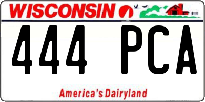 WI license plate 444PCA
