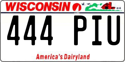 WI license plate 444PIU