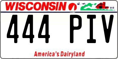 WI license plate 444PIV