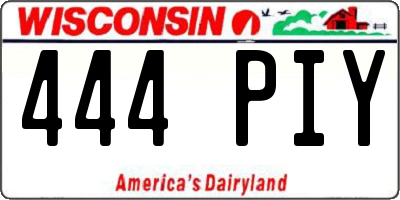 WI license plate 444PIY