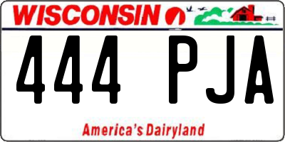 WI license plate 444PJA
