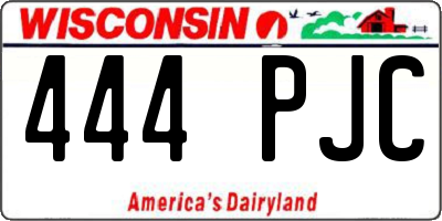 WI license plate 444PJC