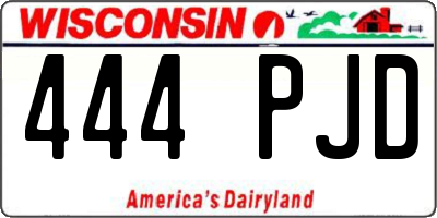 WI license plate 444PJD