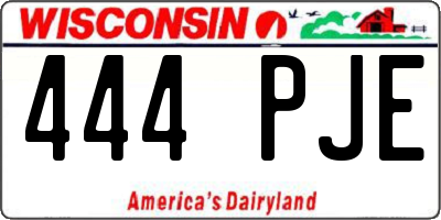 WI license plate 444PJE