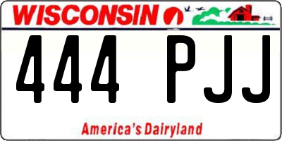 WI license plate 444PJJ