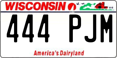WI license plate 444PJM