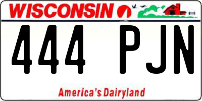 WI license plate 444PJN