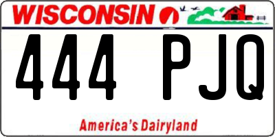 WI license plate 444PJQ