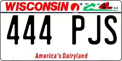 WI license plate 444PJS