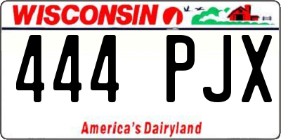 WI license plate 444PJX