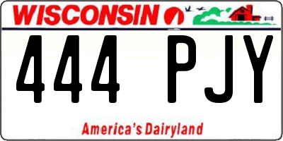 WI license plate 444PJY