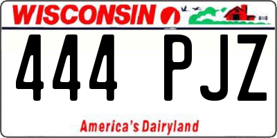 WI license plate 444PJZ