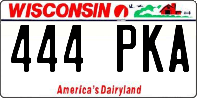 WI license plate 444PKA