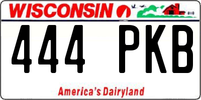 WI license plate 444PKB