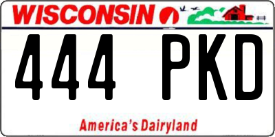WI license plate 444PKD