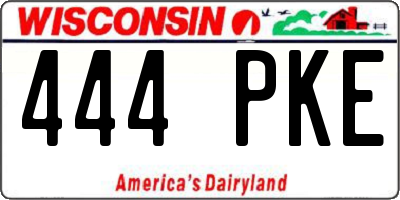 WI license plate 444PKE
