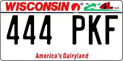 WI license plate 444PKF