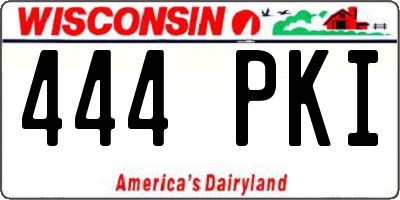 WI license plate 444PKI