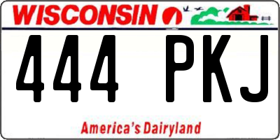 WI license plate 444PKJ