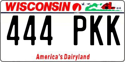 WI license plate 444PKK