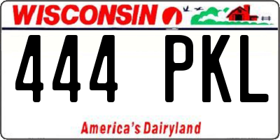 WI license plate 444PKL